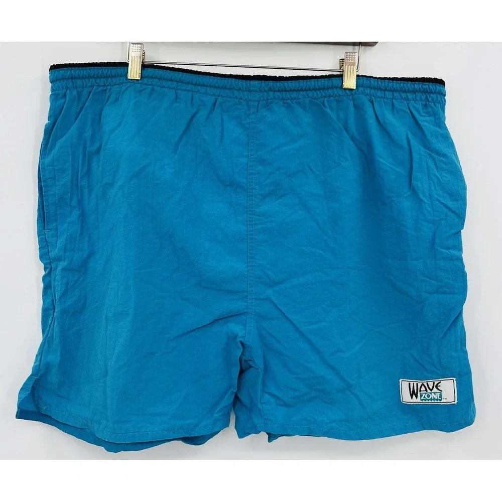 Vintage Wave Zone Swim Trunks Mesh Lined Size XL Pockets Drawstring Nylon